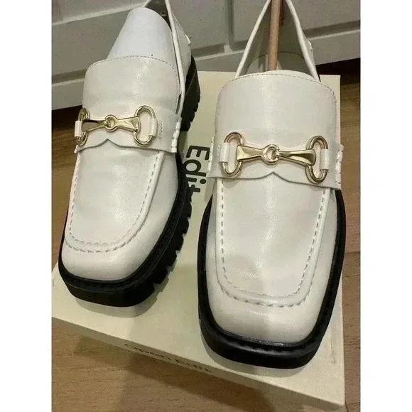 OPEN EDIT Ivory Leather Heather Platform Bit Loafer - Picture 2 of 5